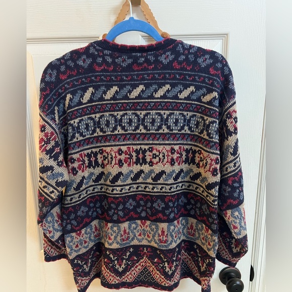 Vintage Sasson Multicolor Knit Sweater, Made in USA, Faire Isle - Picture 6 of 7